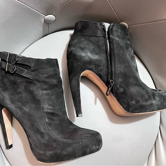 Sam Edelman Black Stilettos Suede Ankle Booties-size 8 - Picture 8 of 13